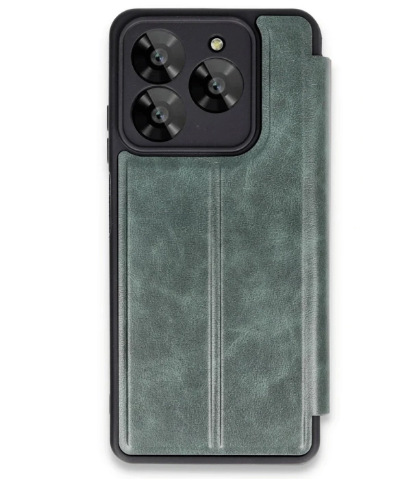 Newface General Mobile Era 30 Kılıf Flip Cover - Koyu Yeşil