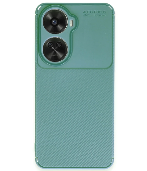 Newface Huawei Nova 12 SE Kılıf Auto Focus Karbon Kapak - Koyu Yeşil