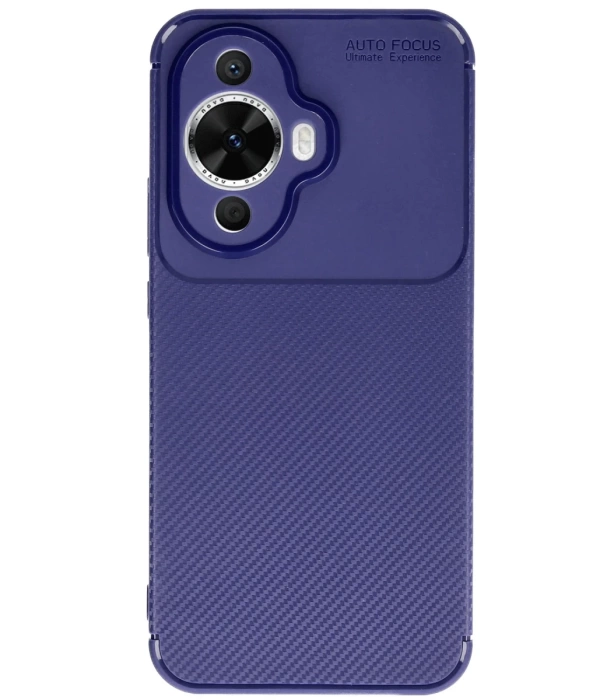 Newface Huawei Nova 12S Kılıf Auto Focus Karbon Kapak - Lacivert