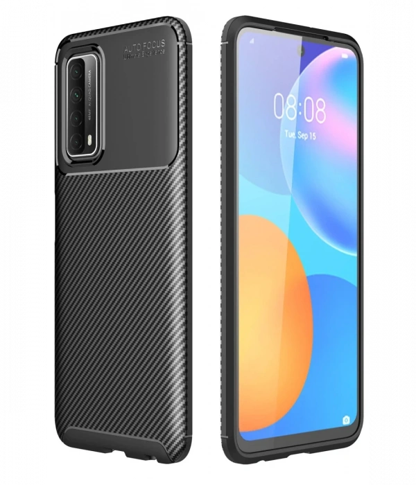 Newface Huawei P Smart 2021 Kılıf Auto Focus Karbon Kapak