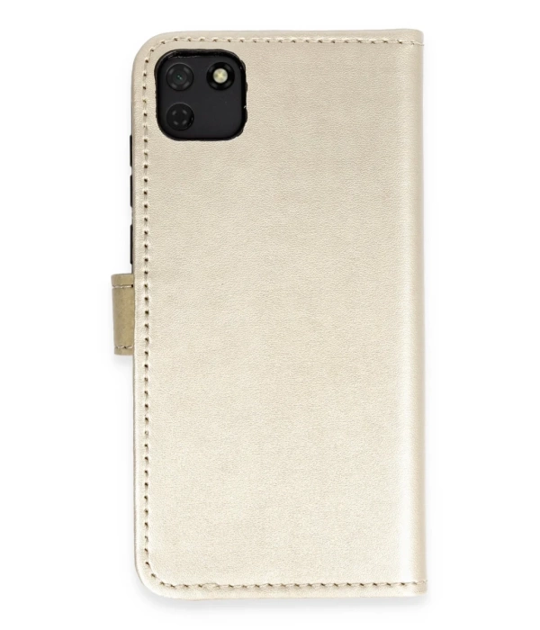 Newface Huawei Y5P Kılıf Trend S Plus Kapaklı Kılıf - Gold
