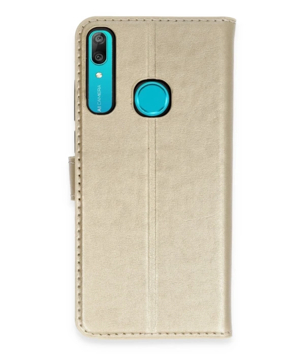 Newface Huawei Y6 Prime Kılıf Trend S Plus Kapaklı Kılıf - Gold