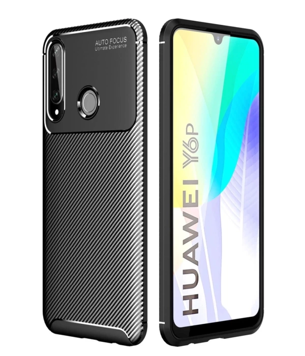 Newface Huawei Y6P Kılıf Auto Focus Karbon Kapak