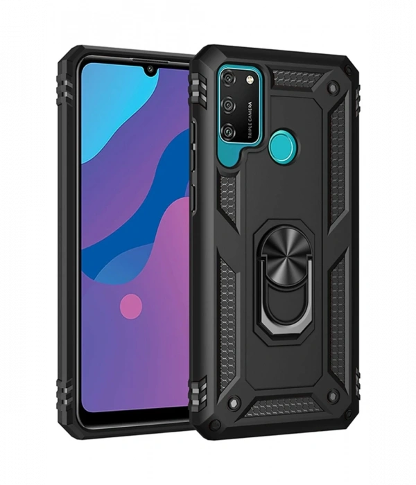 Newface Huawei Y6P Kılıf Sofya Yüzüklü Silikon Kapak