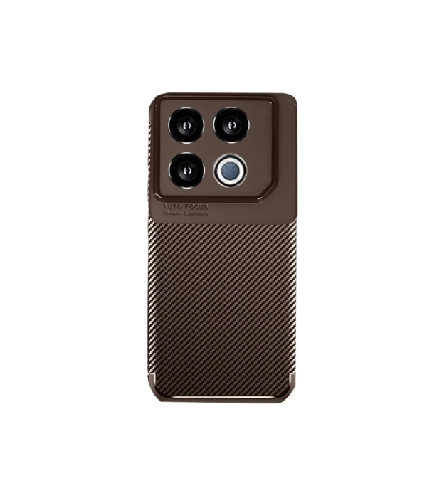 Newface İnfinix GT 20 Pro Kılıf Auto Focus Karbon Kapak - Kahverengi