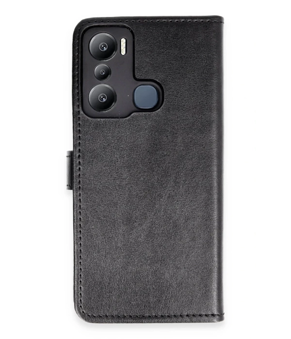 Newface İnfinix Hot 20i Kılıf Trend S Plus Kapaklı Kılıf - Siyah