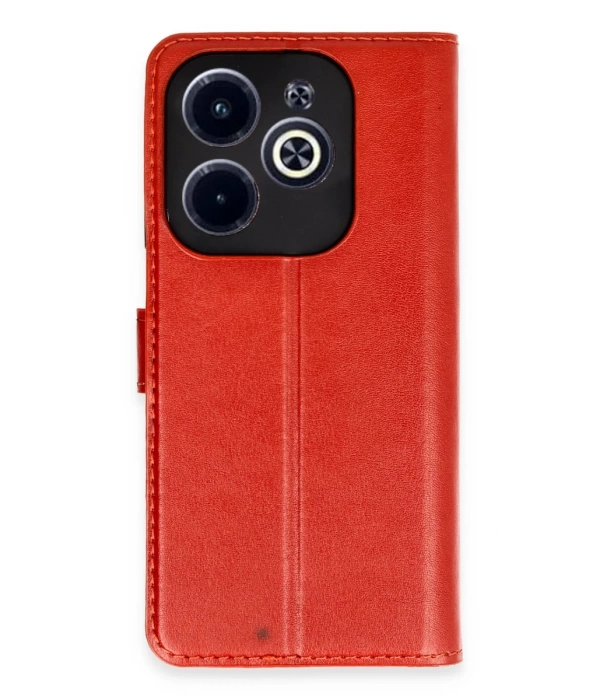 Newface İnfinix Hot 40 Kılıf Trend S Plus Kapaklı Kılıf - Kırmızı