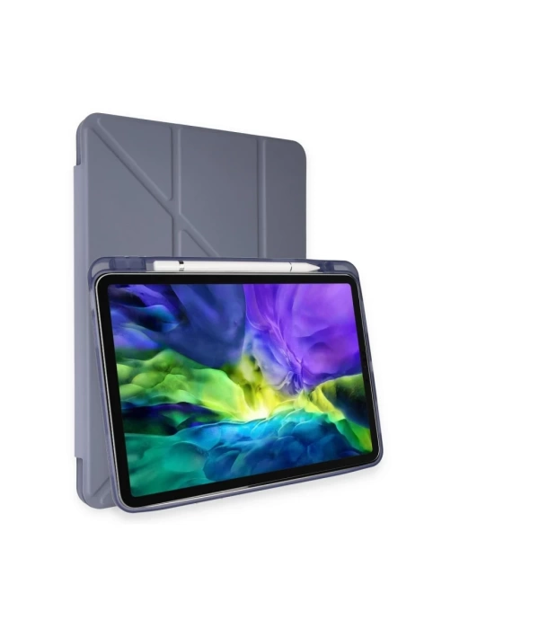 Newface iPad Pro 11 (2024) Kılıf Kalemlikli Mars Tablet Kılıfı - Lila