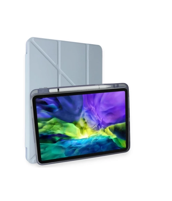 Newface iPad Pro 11 (2024) Kılıf Kalemlikli Mars Tablet Kılıfı - Mavi