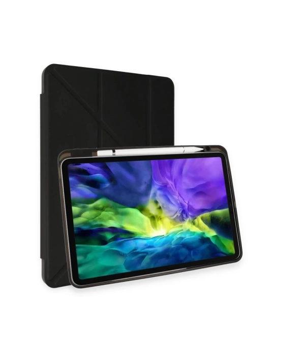 Newface iPad Pro 11 (2024) Kılıf Kalemlikli Mars Tablet Kılıfı - Siyah