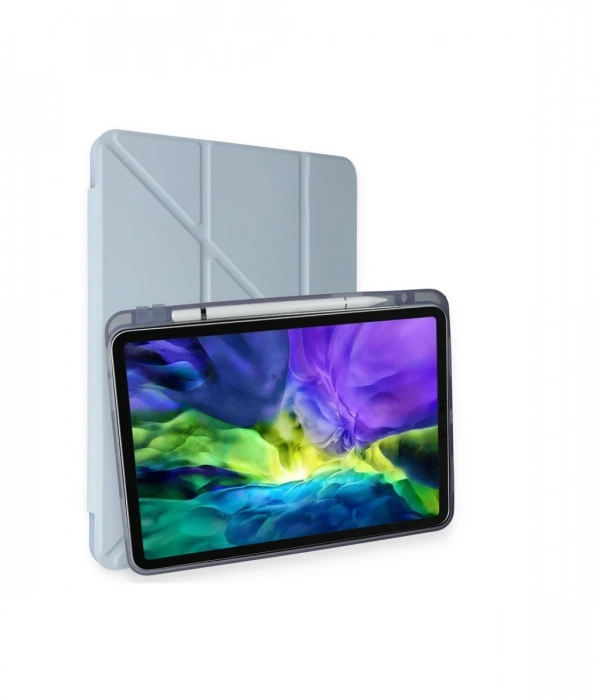 Newface iPad Pro 13 (2024) Kılıf Kalemlikli Mars Tablet Kılıfı - Mavi