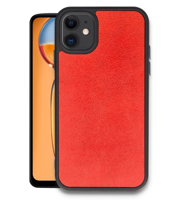 Newface iPhone 11 Kılıf Aras Deri Kapak - Kırmızı