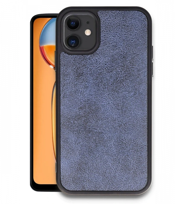 Newface iPhone 11 Kılıf Aras Deri Kapak - Lacivert