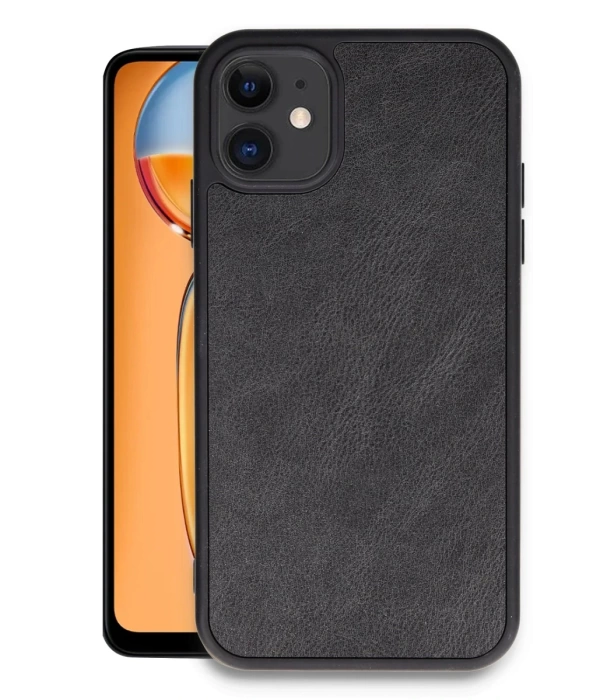 Newface iPhone 11 Kılıf Aras Deri Kapak - Siyah