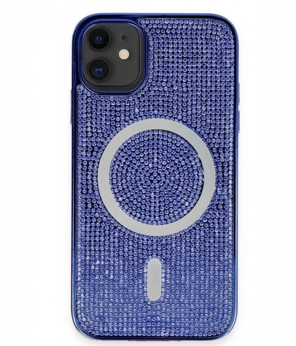Newface iPhone 11 Kılıf Diamond Magsafe Kapak - Lacivert