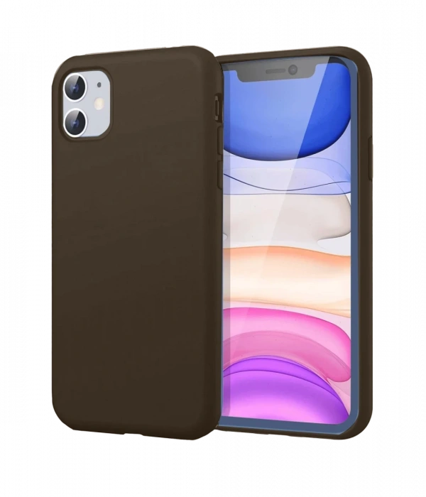 Newface iPhone 11 Kılıf First Silikon - Kahverengi