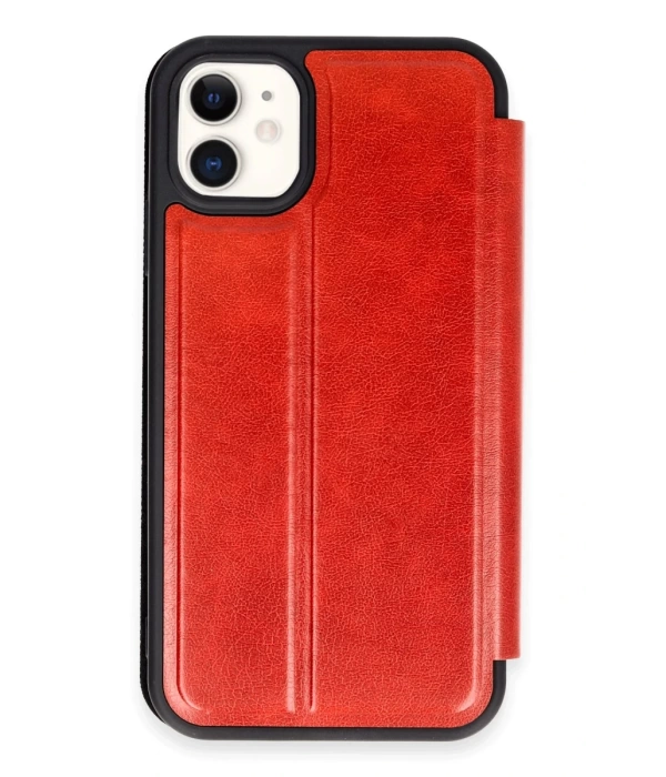 Newface iPhone 11 Kılıf Flip Cover - Kırmızı