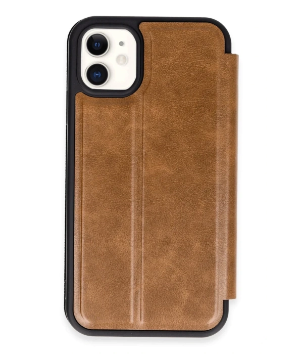 Newface iPhone 11 Kılıf Flip Cover - Taba