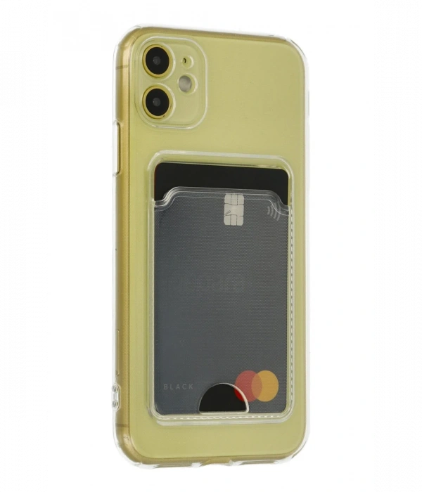 Newface iPhone 11 Kılıf Kart Şeffaf Silikon - Şeffaf