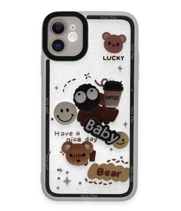 Newface iPhone 11 Kılıf Sweet Desenli Silikon Kapak - Sarı