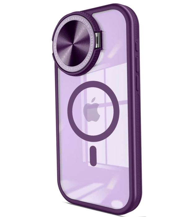 Newface iPhone 11 Kılıf Teleskop Lens Magsafe Silikon Kapak - Derin Mor