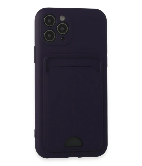 Newface iPhone 11 Pro Kılıf Kelvin Kartvizitli Silikon - Derin Mor
