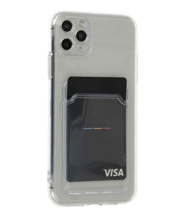 Newface iPhone 11 Pro Max Kılıf Kart Şeffaf Silikon - Şeffaf