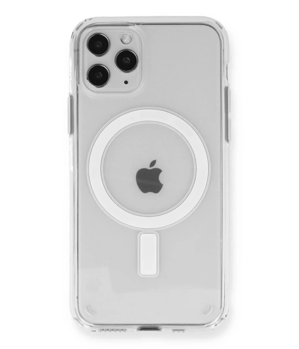 Newface iPhone 11 Pro Max Kılıf Magneticsafe Şeffaf Silikon - Şeffaf