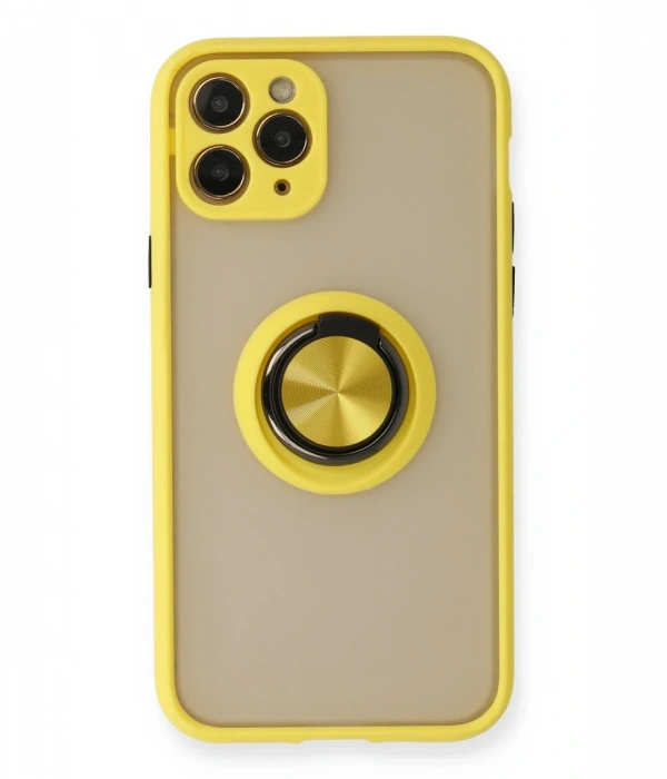 Newface iPhone 11 Pro Max Kılıf Montreal Yüzüklü Silikon Kapak