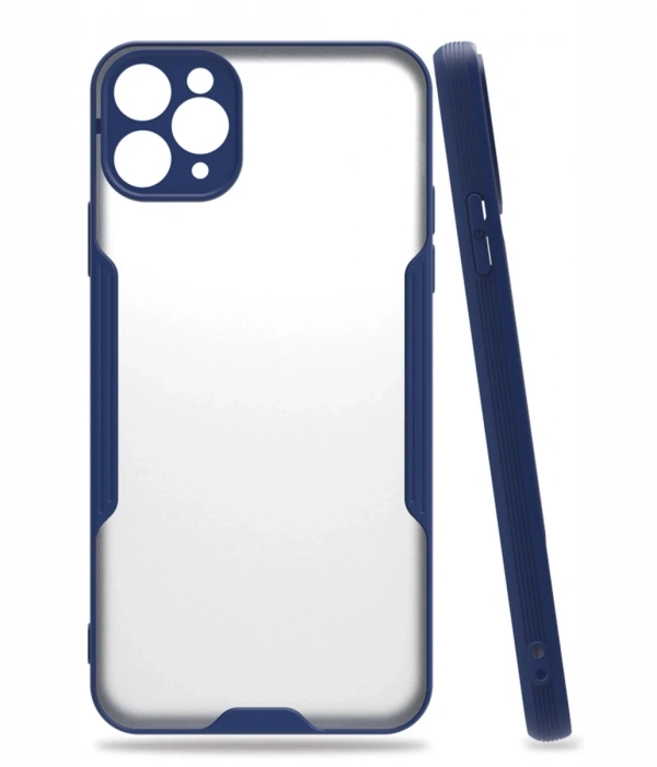 Newface iPhone 11 Pro Max Kılıf Platin Silikon - Lacivert