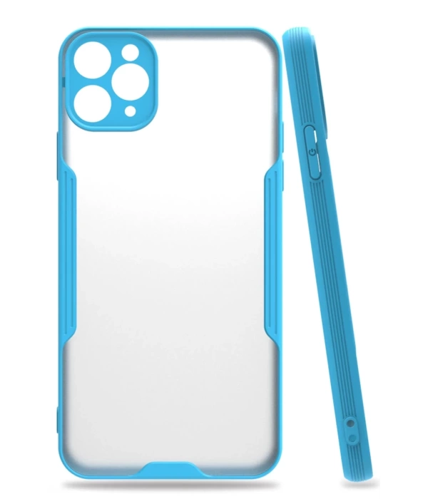 Newface iPhone 11 Pro Max Kılıf Platin Silikon - Mavi
