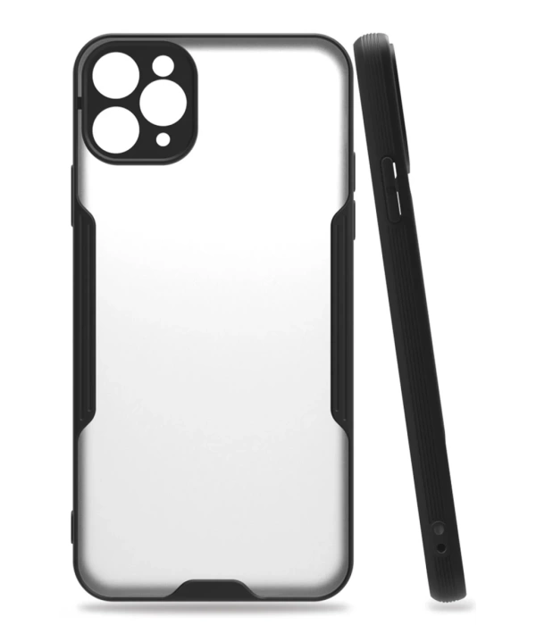 Newface iPhone 11 Pro Max Kılıf Platin Silikon - Siyah