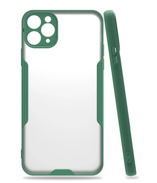 Newface iPhone 11 Pro Max Kılıf Platin Silikon - Yeşil