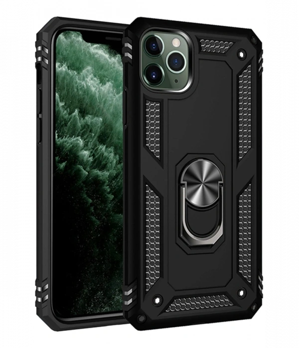 Newface iPhone 11 Pro Max Kılıf Sofya Yüzüklü Silikon Kapak