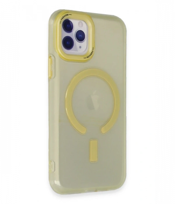 Newface iPhone 11 Pro Max Kılıf Troy Magsafe Kapak - Sarı