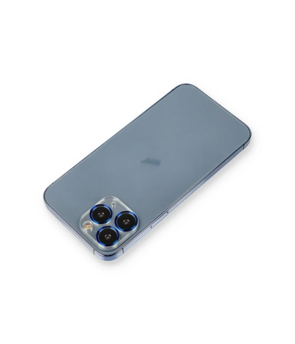 Newface iPhone 11 Pro Max Metal Kamera Lens Koruma Cam - Mavi