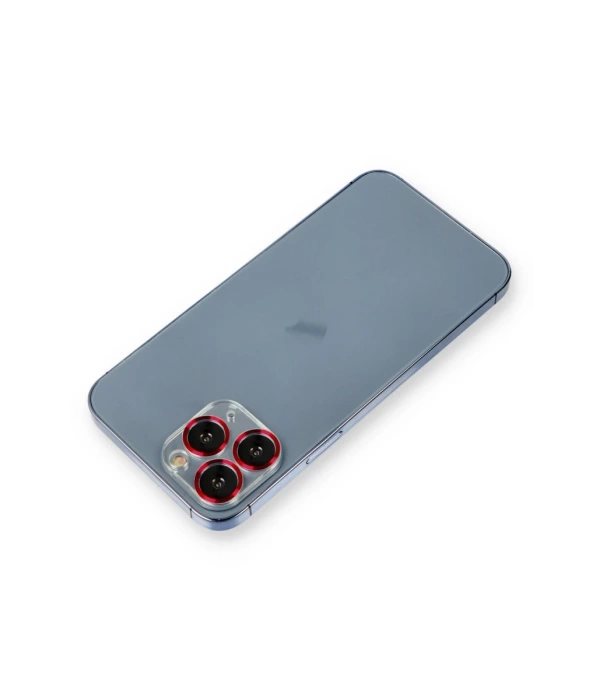 Newface iPhone 11 Pro Metal Kamera Lens Koruma Cam - Kırmızı