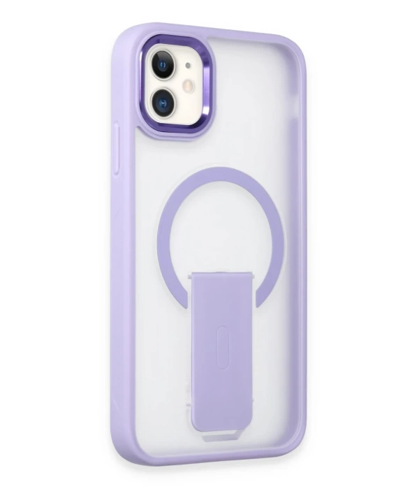 Newface iPhone 11 Tork Magsafe Standlı Kapak - Lila