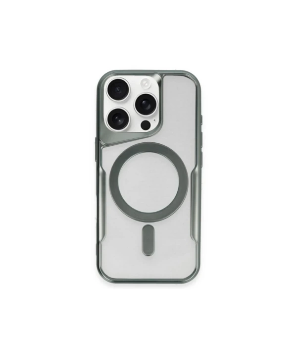 Newface iPhone 12 Kılıf Boyi Magsafe Silikon Kapak - Yeşil