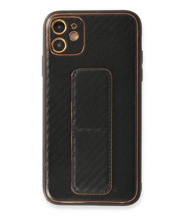 Newface iPhone 12 Kılıf Coco Karbon Standlı Kapak