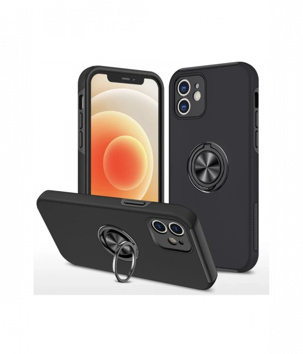 Newface iPhone 12 Kılıf Elit Yüzüklü Kapak