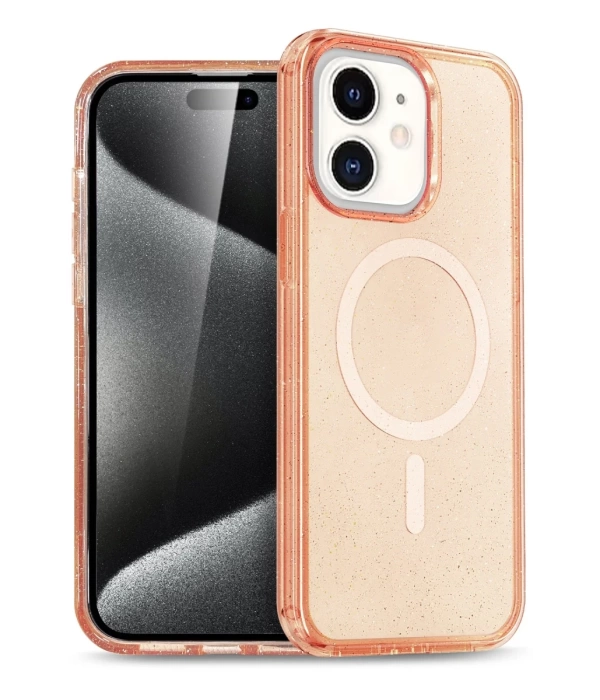 Newface iPhone 12 Kılıf Glow Magsafe Kapak - Turuncu