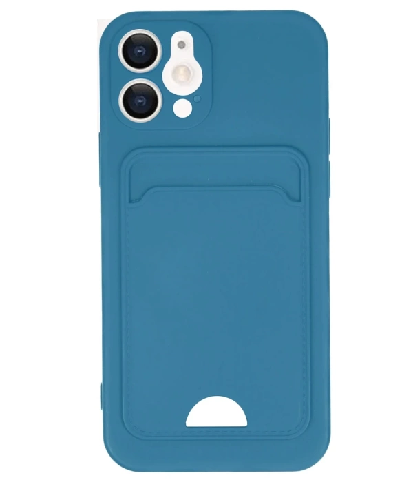 Newface iPhone 12 Kılıf Kelvin Kartvizitli Silikon - Mavi