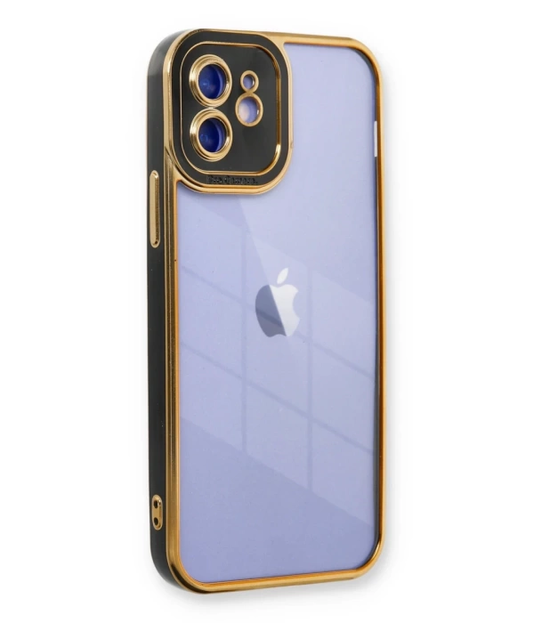 Newface iPhone 12 Kılıf Liva Lens Silikon - Siyah