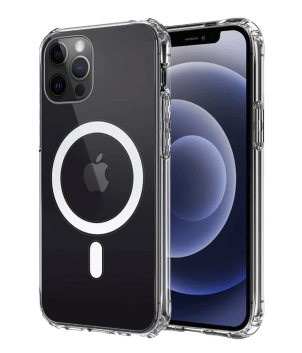 Newface iPhone 12 Kılıf Magneticsafe Şeffaf Silikon - Şeffaf