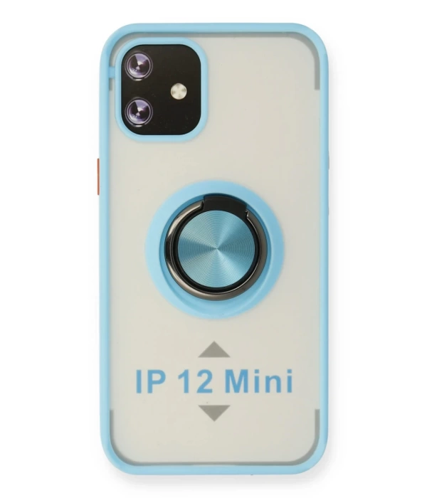 Newface iPhone 12 Mini Kılıf Montreal Yüzüklü Silikon Kapak
