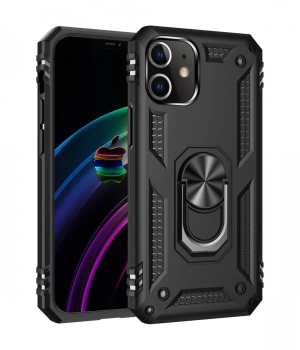 Newface iPhone 12 Mini Kılıf Sofya Yüzüklü Silikon Kapak