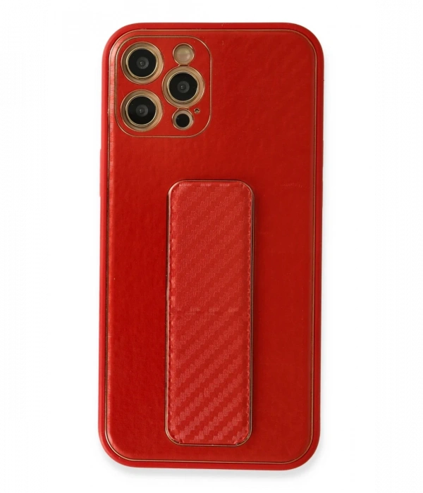Newface iPhone 12 Pro Kılıf Coco Karbon Standlı Kapak
