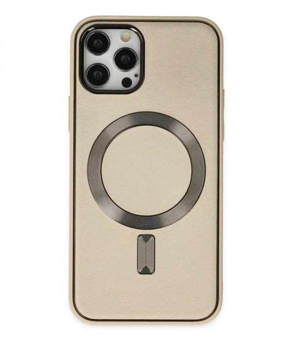 Newface iPhone 12 Pro Max Kılıf Coco Deri Magneticsafe Silikon