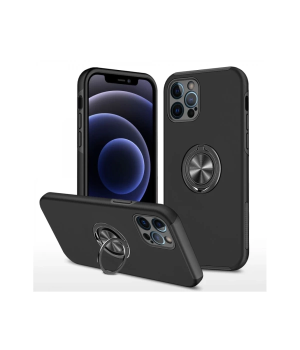 Newface iPhone 12 Pro Max Kılıf Elit Yüzüklü Kapak